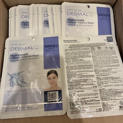 DERMAL Hyaluronate Collagen Essence Facial Mask Sheet (23g)   Pack of 100 Sheets
