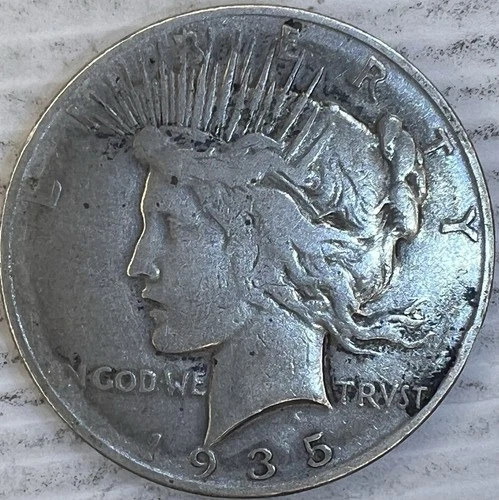 1935S Silver Peace Dollar Uncertified Very Good Plus Circulated Condition