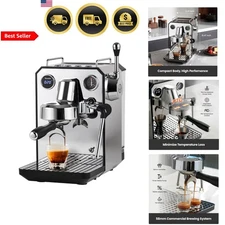 Espresso Machine Semi-Automatic Coffee Maker 15 Bar Milk Frother Stainless Steel