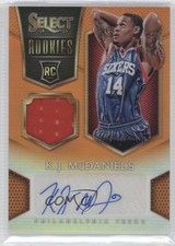 2014-15 Panini Select Rookie Jersey Orange Prizm 21/60 KJ McDaniels #20 Auto 0z9