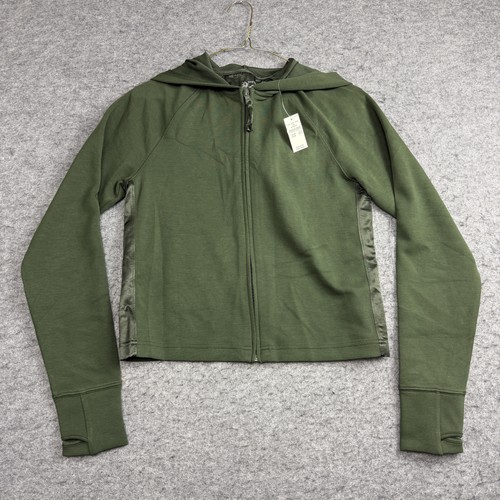 OFFLINE By Aerie Jacket Womens Medium Green Hooded Cropped Zip Modal Blend