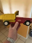 Tonka Vintage Metal Dump Truck Toy Vehicle, Red & Yellow Construction Truck