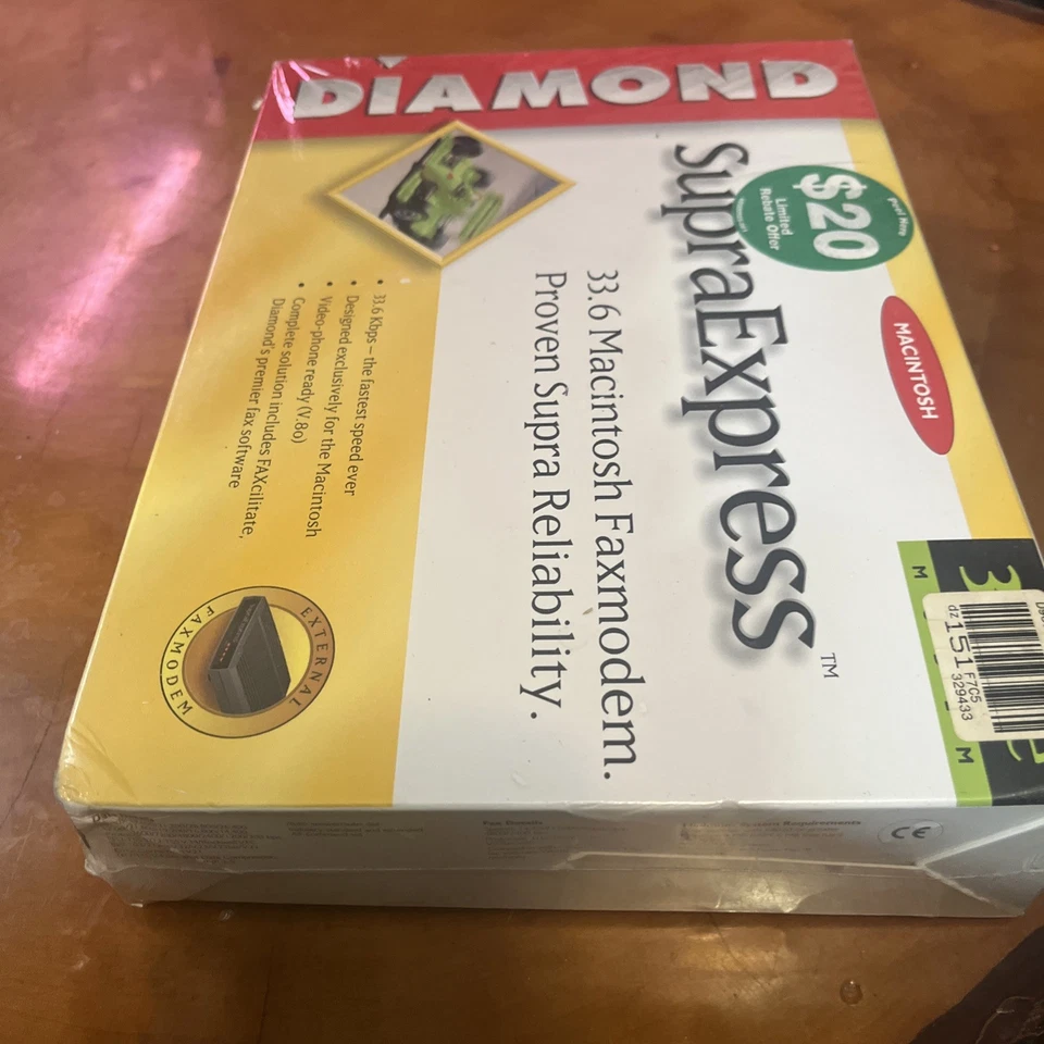 Supra Express 336K External Fax Modem 33.6 NEW SEALED - Image 3 of 4