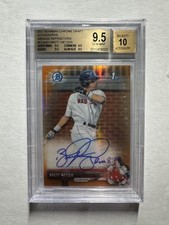 Brett Netzer 2017 Bowman Chrome Draft Orange Refractor Rookie Auto /25 BGS 9.5