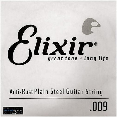 Elixir Strings Anti-Rust Plated Plain Steel Single String (.009) Guitar String