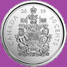2019 Canada Half Dollar Fifty Cents Coin. Mint UNC Queen 50 Cents 50c