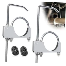 Universal 2.5" Exhaust Clamp with Hanger Rear Muffler,Exhaust 2 Pieces 2.5 Inch
