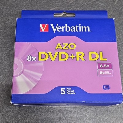 Verbatim AZO DVD+R DL 8.5GB 8x Recordable Blank Discs 5-Pack Box 8.5 GB
