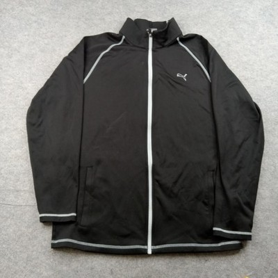 Puma Jacket Mens Medium Black Full Zip Track Athletic Warm Up Top 579320-01