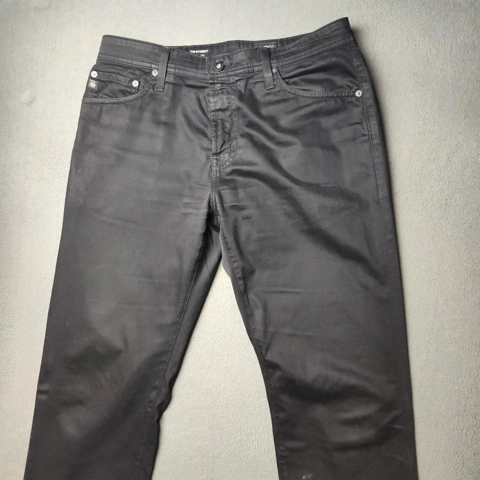 Pantalones de mezclilla ajustados negros 33x32 AG Adriano Goldschmied Everett para hombre Foto 2 de 4
