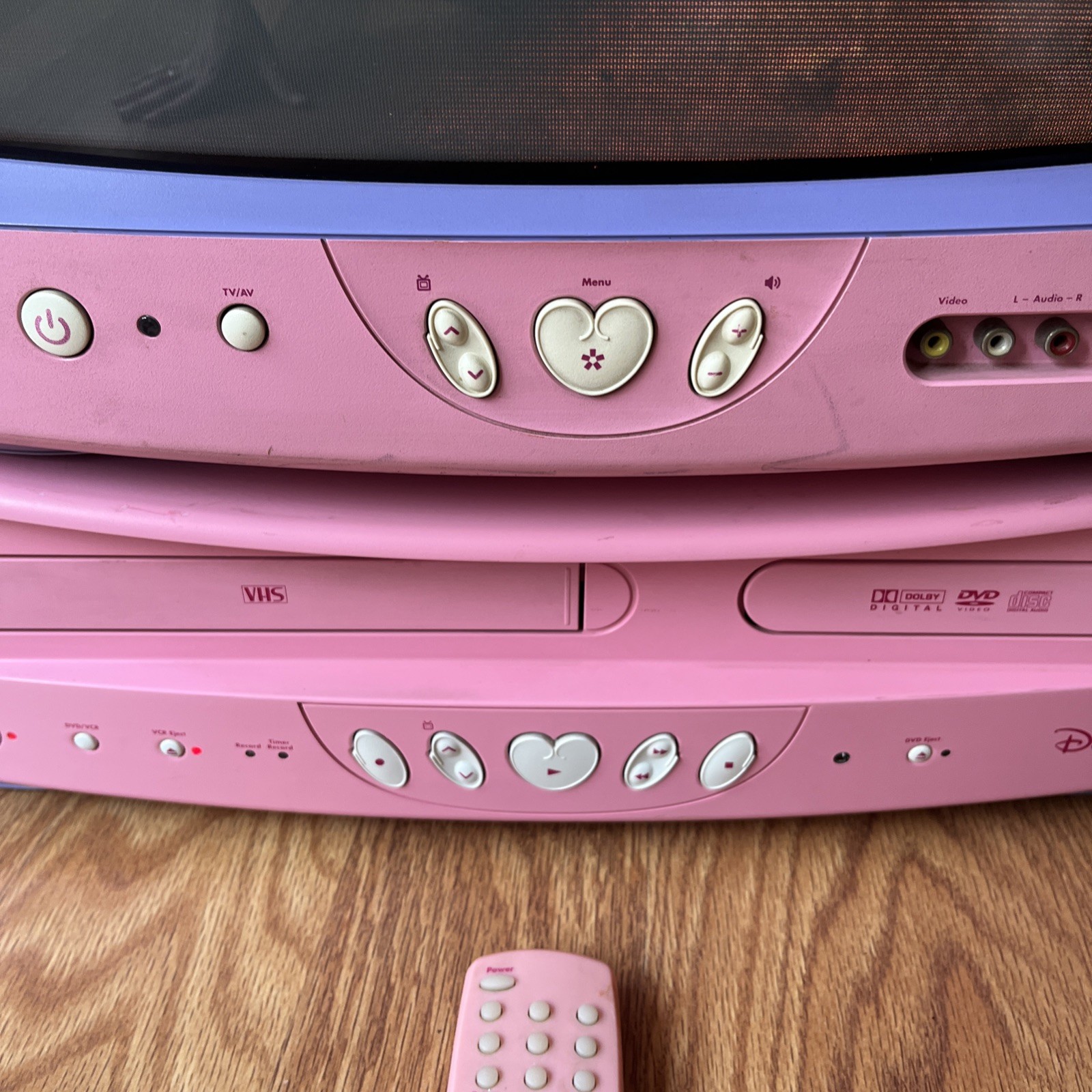 RARE Disney Princess CRT TV With Matching DVD VCR VHS Player Combo Pink rare-disney-princess-crt-tv-with-matching-dvd-vcr-vhs-player-combo-pink