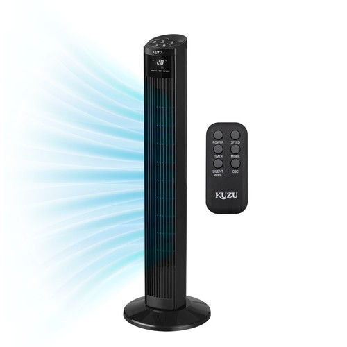 Kuzu 36" Tower Fan  Remote Control, Temp Display  | Copper Motor | Quiet 55W