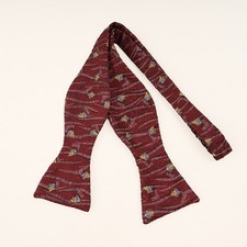 Vintage Robert Talbott Silk Bow Tie Burgundy Textured Made in USA