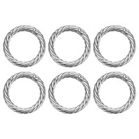 "6 St. FrüHlings-O-Ringe 1\" Runde Metall-Snap-Haken Silber FüR Taschen"