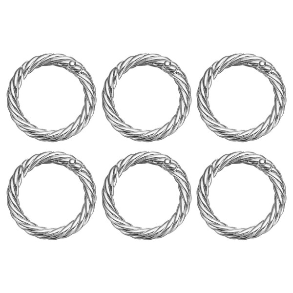 "6 St. FrüHlings-O-Ringe 1\" Runde Metall-Snap-Haken Silber FüR Taschen"-image