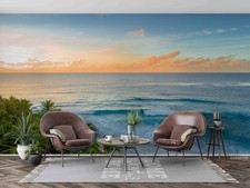 3D Sea Sunset Self-adhesive Removeable Wallpaper Wall Mural