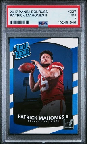 2017 Panini Donruss - Rated Rookie #327 Patrick Mahomes II (RC) PSA 7