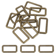 10 Pcs Metal Rectangle Rings Buckle, 38mm Slider Strap Fastener, Copper