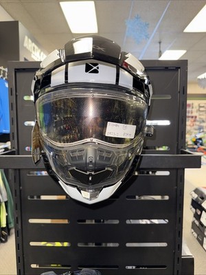 CKX Black And White Mission AMS Snow Helmet w/Smoke Dual Lens Shield - 513484