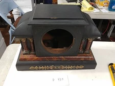 INGRAHAM MANTLE CLOCK CASE WITH COLUMNS, BACK DOOR, GONG