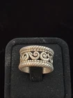 Vintage Brighton Sterling Silver Scrollwork Cigar Band - Size 6 - 12mm Wide