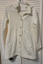 Style & Co Sport Medium Hoodie Jacket  Pockets Soft Cozy White Button Up Hoodie