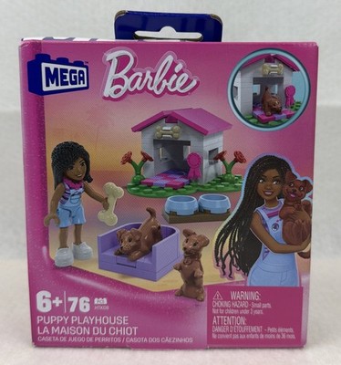 MEGA Barbie Puppy Playhouse HTK08 76 Pc Building Set Mattel NEW Sealed Ages 6+.