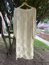 Vintage Holt Renfrew Dress Ivory Silk With Rose Pattern EUC Size 14