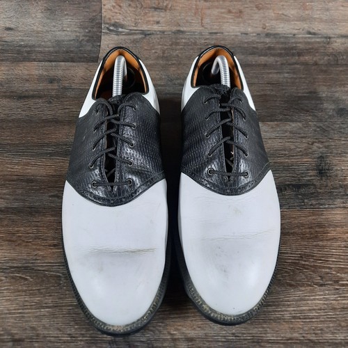 VINTAGE Nike Air Golf Mens Leather Oxford Shoes Size 11.5 White Black Lace Up - Picture 7 of 12