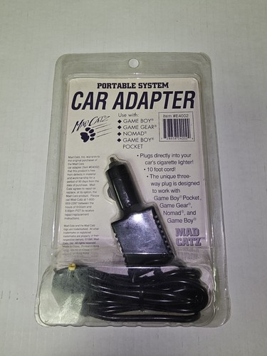 New Mad Catz 12 Volt DC Car Adapter For Gameboy Pocket Gamegear Nomad - Picture 2 of 2