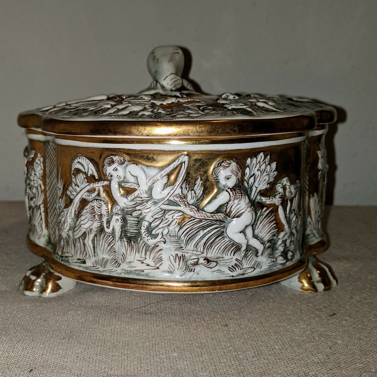 R，CAPODIMONTE  ITALY ポット R，CAPODIMONTE ITALY ポット
