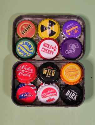 Fallout Inspired Nuka Cola Bottle Cap Stash Tin Bundle Of 18 *Handmade*