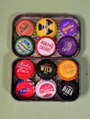 Fallout Nuka Cola Bottle Cap Stash Tin Bundle Of 18 *Unofficial, Handmade*