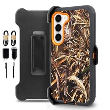 For Samsung S23 Defender Shockproof case Holster Belt Clip with Built in Screen