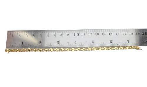 Beverly Hills Gold Heart Link 7.5 In Ladies Bracelet Real 14K Yellow Gold 6.7 Gr - Picture 9 of 12