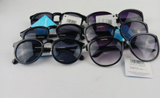 6 PACK FGX SUNGLASSES MIXED LOT 100 UVA/UVB 3 BLACK ROUND 3 BLACK OVERSIZED