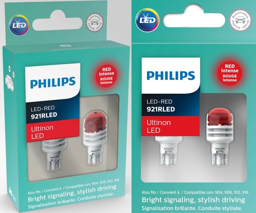 Philips Ultinon LED Light 921 Red Two Bulbs High Mount Stop Brake Replace Stock - Picture 2 of 12