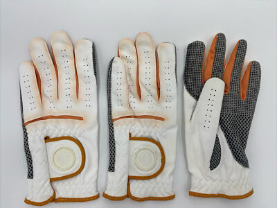 Herren Golfhandschuhe X3 Small weiß/hellbraun Allwetter LINKSHAND für Rechtshand Golfer