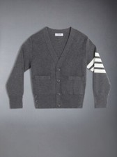 Thom Browne Children  s Milano Stitch 4-Bar V-Neck Cardigan Sz 6y NWT 590 MSRP
