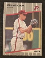 1989 Fleer Update Dennis Cook Baseball Rookie Card RC #U-104 Phillies Pitcher VG. rookie card picture