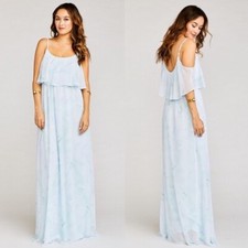 NWT Show Me Your Mumu Caitlin Ruffle Maxi Dress in Baby Babers MSRP $178
