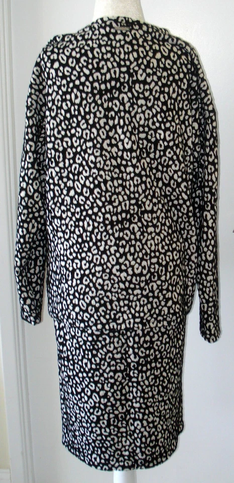 MICHAEL KORS MUJER 2 PIEZAS BLANCO Y NEGRO ESTAMPADO GEOMÉTRICO FALDA TRAJE TALLA L Foto 4 de 4