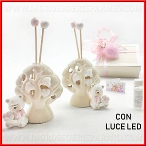 Diffusori Di Essenze Ad Albero Con Orsetto E Luce Led Bomboniere Battesimo Bimba Ebay