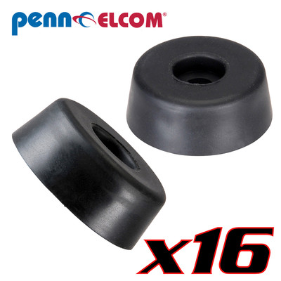 Sixteen Pack Penn Elcom 9112 Rubber Cabinet Foot 1.28'' Dia. x 0.5'' H Heavy-duty