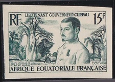 FRENCH EQUATORIAL AFRICA 1954 MLH LT GOV ADOLPHE CUREAU IMPERF PROOF