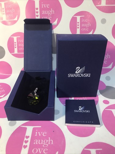 AUTHENTIC Signed Swarovski Crystal Charm 1057946 LARGE OLIVE GREEN HEART NIB - Picture 4 of 7