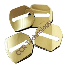 4X Polished Gold Stainless Steel Door Latch Striker Cover Fits 19-25 Ranger