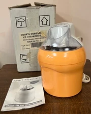 Cook's Essentials Ice Cream Maker Orange 1.5 Qt in Box Model K92335 Italy