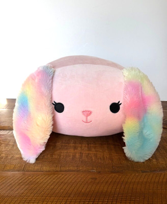 Squishmallows 12'' BOP Easter Bunny Rabbit Pink Tie Dye Ears Stackable Plush NWT