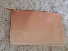 BURBERRY Cosmetic Bag Pouch Ombre Pink Rose Gold Zip Travel Makeup Organizer